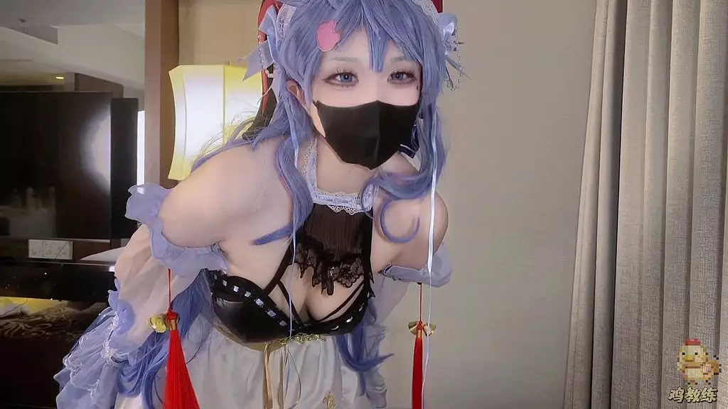 Uncensored: What is it like to go to a hotel with my coser girlfriend? - Genshin Impact Ganyu cos + black over-the-knee socks footjob 2