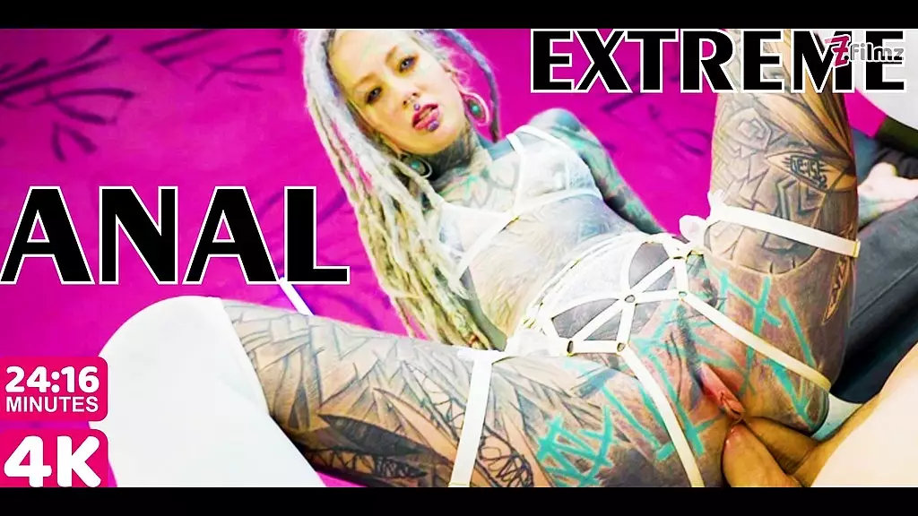 extreme tattoo dap action - two big dicks in one ass - anal gapes, squirt, atm